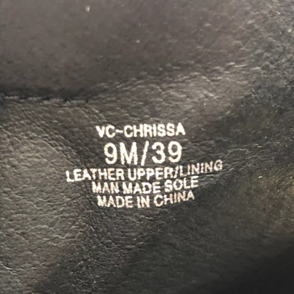 VINCE CAMUTO Black Leather Boot Chrissa Ankle Boot Sz 9M/39 - Picture 6 of 8